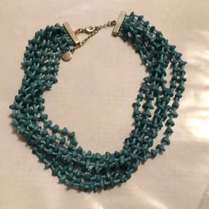 layered blue rock necklace